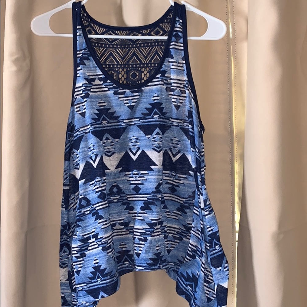 Blue and white tank top